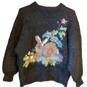 Vintage Brigid Foley England black mohair sweater medium